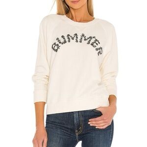 MOTHER The Square “Bummer” Graphic Ivory‎ Sweatshirt Size Small